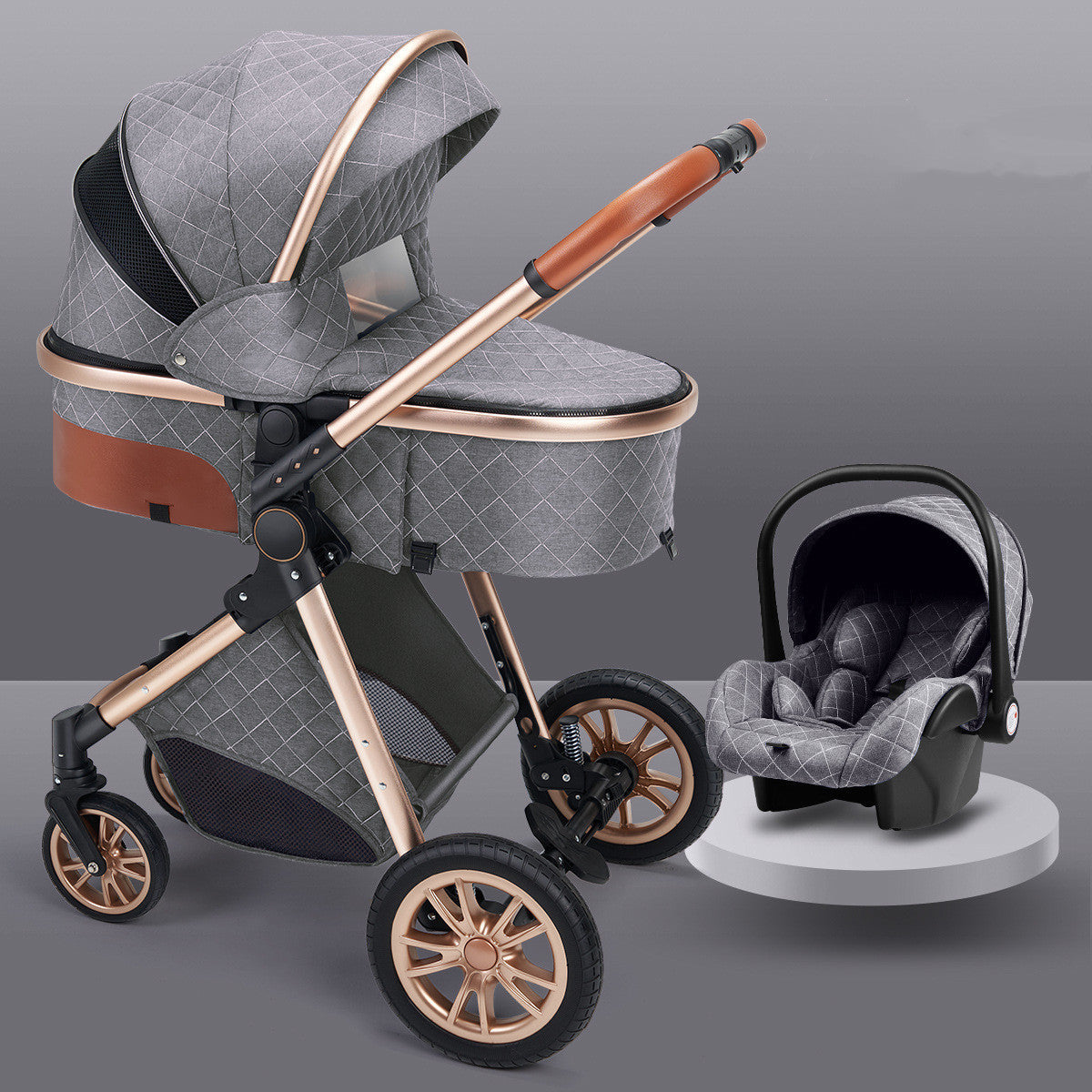 Lightweight Folding Two Way Shock Absorbing Newborn Baby Stroller