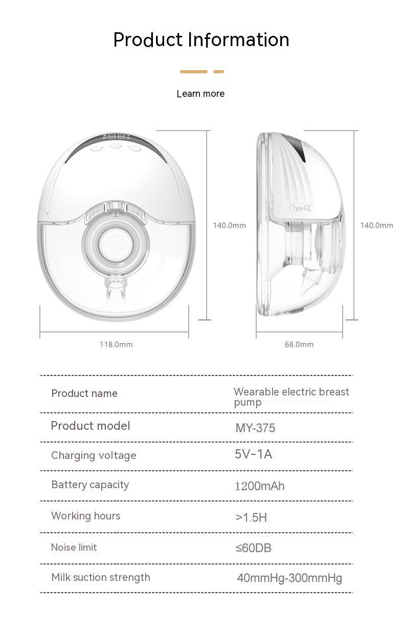 Smart Wearable Electric Breast Large Capacity