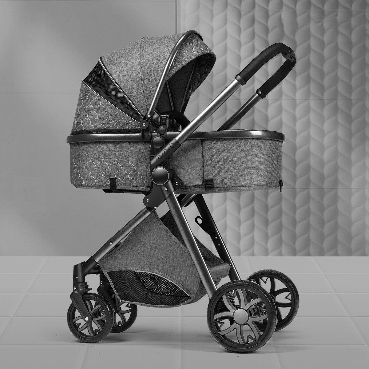 Lightweight Folding Two Way Shock Absorbing Newborn Baby Stroller