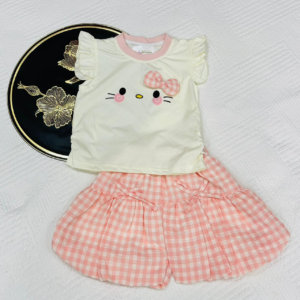 Mini Skirt With Kitty Shirt Pink