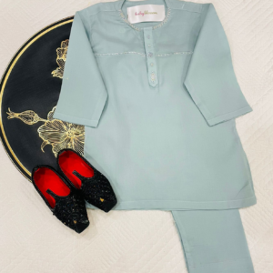 Traditional Embroided Thobe Set (Aqua)