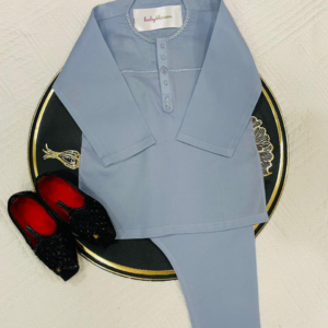 Traditional Embroided Thobe Set (Blue)